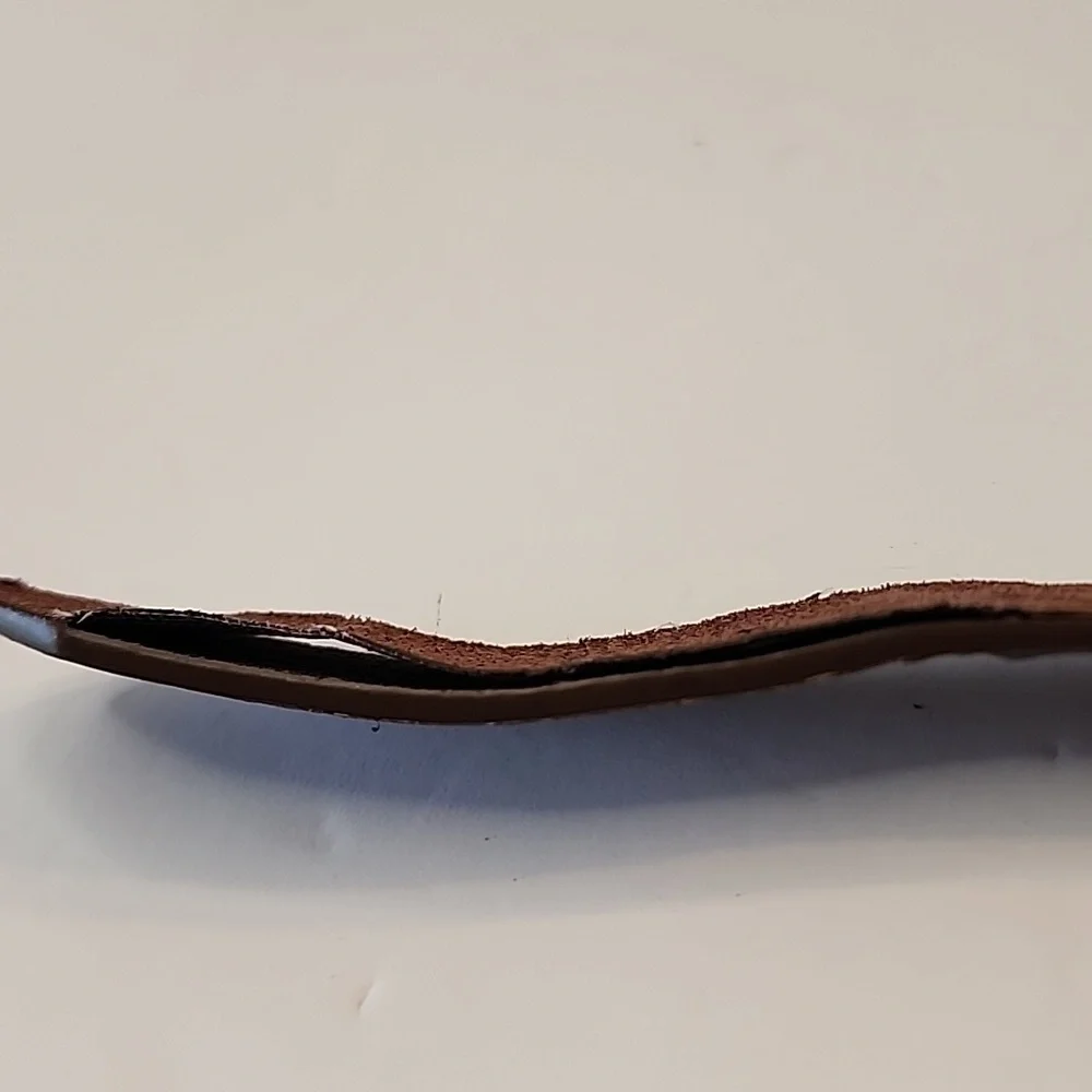 Western Belt Buckle Oval Embellished Brown & Brass Tones W/ Brown Belt